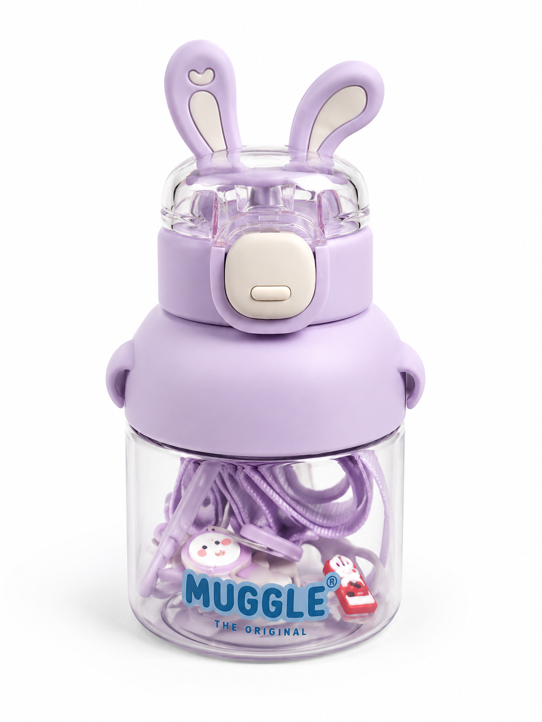 Muggle 750 Ml Pipetli Kapak Bunny Polikarbon Askılı Matara Pm 750 Mor